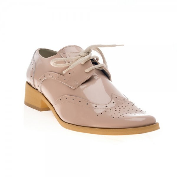 Pantofi piele naturala Beatrice Nude Lacuit - sau Orice Culoare